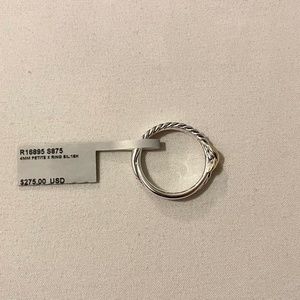 David Yurman Petite X Ring with 18K Yellow Gold